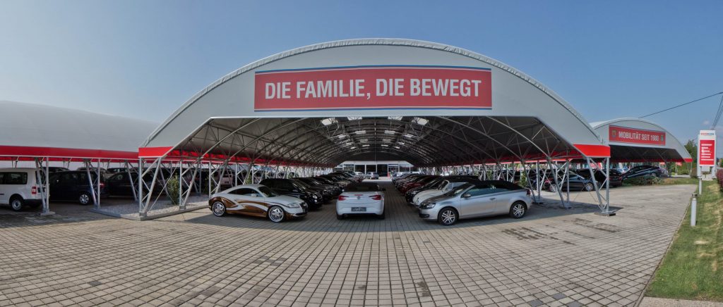 Avtonadstrešnice za prodajo vozil Autohaus Prügger