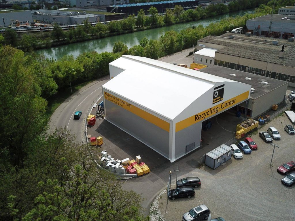 Šotorska hala za sortiranje odpadkov