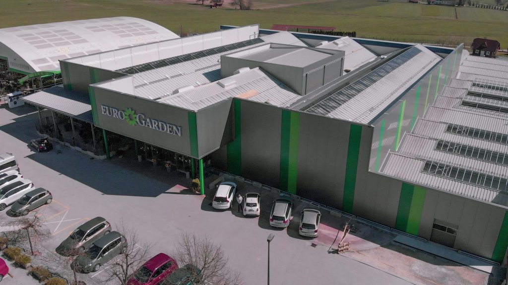 Eurogarden Garden centre in 2020 after completed energy rehabilitation and renovation