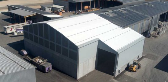 Fabric Structure for waste processing and dust protection