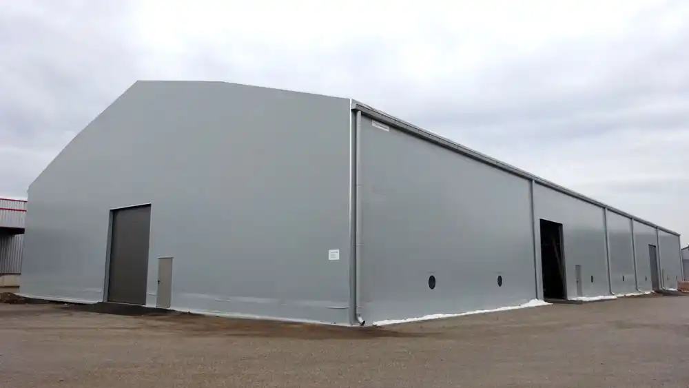 Large warehouse with doors